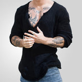 Men's Spring And Autumn Jackcase Knits V-Necked Wool Thin Bottoming Shirt