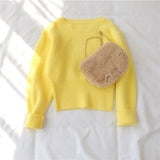 Short knitted Sweater Women 2022 New Pullover Autumn Winter loose Outer Wear Student Base Thick Lazy female Top