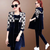 sports casual suit women long sleeve spring and autumn thin fashion 2021 new three-piece suit temperament