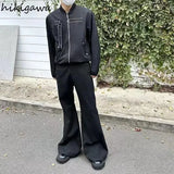 Women Flare Pants 2023 New Bottom High Waist Embroidery Y2k Trousers Fashion Vintage Japanese Black Pantalon Femme-Outfit