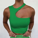 Out Sexy Crop Off Shoulder Solid 2022 Skinny Sport Short Tops Women Tank Irregular Summer Tube