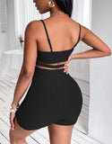 Sexy Straps Bandage Crop Top And Shorts 2 Piece