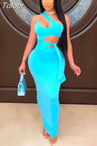 Sexy Asymmetric Cut Out Maxi Dresses for Women Summer Party Dress Black Blue Sleeveless Bodycon Dress