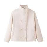 Women's Autumn New Fashion Asymmetric Blending Short Loose Coat