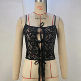 Toloer New Sexy Lace See-Through Small Vest Strapless Top-Outfit