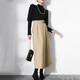 Casual Solid Irregular Skirt Female High Waist Loose Asymmetrical For Women Skirts Fashion Autumn Style 2022