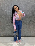 Fall Baseball Black Pink Jackets For Women 2022 Casual Crop Tops Jacket Coats Casual Varsity Bomber Jackets Top