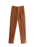 Fashionable Multi-Color Pendant High-Waisted Straight Harlan Casual Suit Trousers In Spring And Summer 2024-Outfit