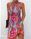 2023 New Positioning Printing Empty Sleeveless Dress-Outfit