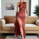 Summer New Solid Color Collar Folds To Repair Height Open Sexy Long