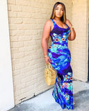 Printed Sleeveless Long