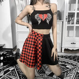Dark Girl Is A Hit Color Thousand Bird Plaid Spliced Skirt 2023 Spring Sexy High Waist Half-Outfit