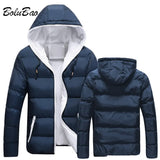 Winter Warm Hooded Parka Coat Men 2021 New Autumn Fashion Casual Slim Parka Men Thick Waterproof Zipper Coat