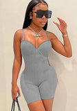 Sexy Sleeveless Solid Straps Skinny