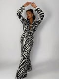 Fashoin Stripes Pants Set Women Autumn Loose Long Sleeve Blosue Matching Wide Trousers Suit Elegant 2 Piece Pant