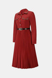 Belted Button Down Pleated