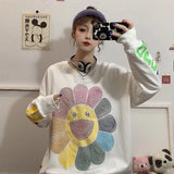 Loose Long Sleeve Hoodies Sweatshirt Top 2021 Women Print Oversized Sweatshirts Female Harajuku Cute Pullover