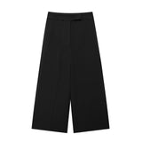 New Summer Style High Waist Shows Thin Solid Color Casual Fashion Wide Leg Trousers 9929026-Outfit
