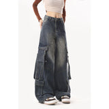 Jeans Women 2025 New High Street Design High-Rise Loose Straight Leisure Broad Legs Long