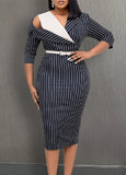 Professional Stripes Office Midi