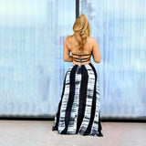 Sexy Tube Top Print Backless Loose Maxi