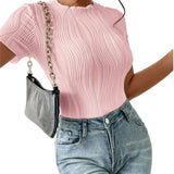 Spring/Summer OZON Women's Short Sleeve Corrugated Bodycoat Sexy