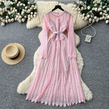 Vintage Hollow Crocheted Shoulder Sling Knitted Shirt Two Sets Of Women's