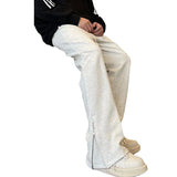 Trousers High Street Fashion Zip-Up Open-Pillary Micro-T-Swear Men's And Women Trend H-Hop Casual