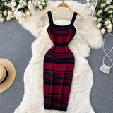 button Bodycon Knitted midi Dress Summer stretch tank pencil casual Party Women club sheath knee length