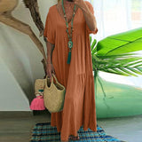 Spring Summer WISH New V-Neck Irregular Multi-Color Multi-Code Long