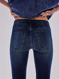 Women's Y2K Retro Flare Jeans Solid Color Stretch Denim Low Waist Long Pants Spring Autumn Slim Bell Bottoms Trousers-Outfit
