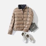 90% Down Jacket Double Sided Stand Collar Female Coat Solid Single Breasted 2020 Winter Fashion Casual Lady Short