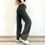 High-rise Loose-fitting Wide-leg Jeans-Outfit