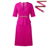 Women's 2025 New Fashion Plus-Size Temperament Tongle V-Neck Pressure Folding African