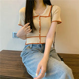 Niche Polo-Collared Ice Silk Knitted Cardigan Women 2025 Summer New Thin Chic