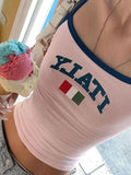 Letter Flag Print Slim Cami Top-Outfit
