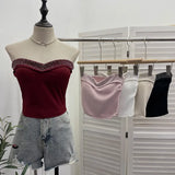 Design Sense Of Small Heavy Industry Drilled With Chest Pad Inside The Bottom Of The Coat Short Vest Woman