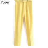 Women Fashion Solid Colors Ankle Length Pants Chic Business Trousers Office Lady Zipper Fly Pantalones Mujer Pants