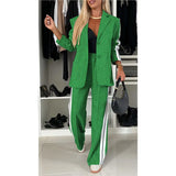 Spring And Autumn New Women's Long Sleeves Clip Casual Suit Set