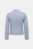 Detail Mock Neck Zip-Back Denim