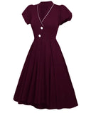 Formal V-Neck Short Sleeve Vintage Prom