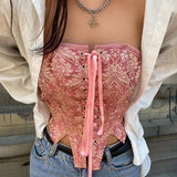 Pink Lace Up Corset