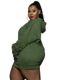 Plus Size Casual Letter Print With Pocket Hoodies