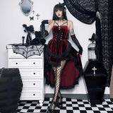 Autumn's New Dark Sexy Hot Girl Slim, Neck Tie, Waist Tie, Dress Girl-Outfit