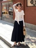 Xixi 2025 Spring New Temperament Commute High-Waisted Half-Body Skirt A-Word Dress