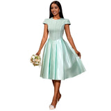 New Round-Neck Rose-Tieed Bridesmaid Dress Bow Tie Elegant Party Dress Dress