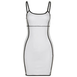 Patchwork Casual Skinny Mini Dress Women Cotton Dres 2021 Spring Sleeveless Slim New Clothes