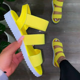 Sandals 2021 Summer Shoes Casual Slip On Elastic Band Ladies Flats Woman Fashion Platform Plus Size Footwear Female