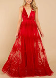 2022 Summer Elegant Women Long Party Dress Embroidery Sexy Backless Maxi Tulle