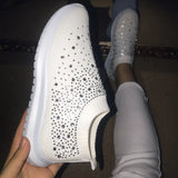 Sock Sneakers Ladies Vulcanized Shoes Summer Bling Flat Casual Loafers Slip On Spring Shoes Female Trainers Tenis